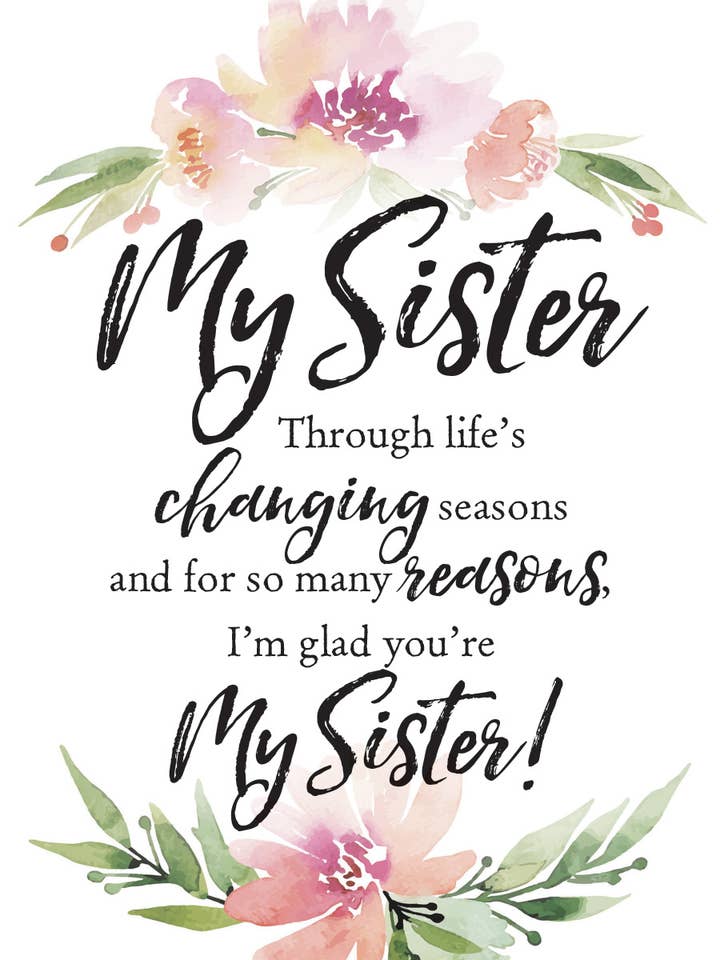 My Sister - Placa de madeira Woodland Grace 6X9 por atacado de Dexsa