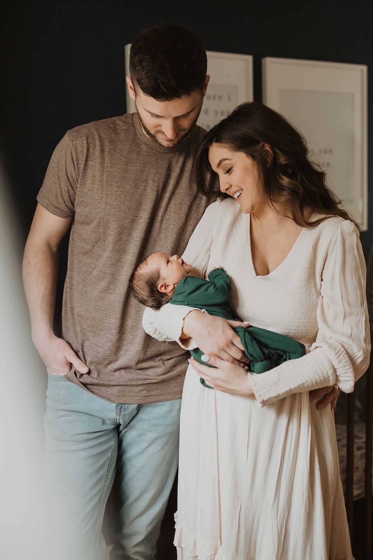 Three Little Tots - Wholesale Babygown - Baby - Forest Green Ribbed Knotted Newborn Baby Gown Sleepwear33