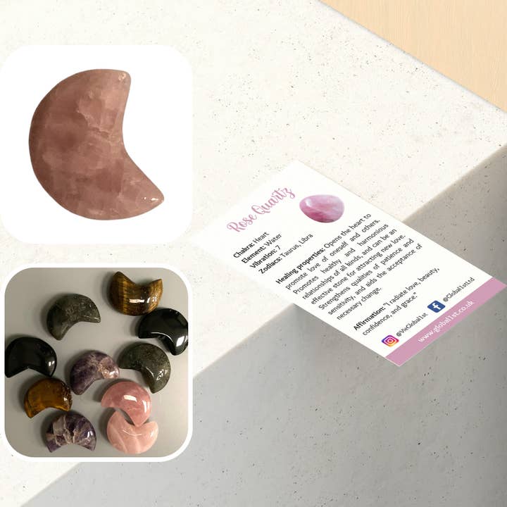 VIE - Vendita all'ingrosso Pietra/cristallo spirituale - Cristallo a forma di mezzaluna, 3x2 cm8