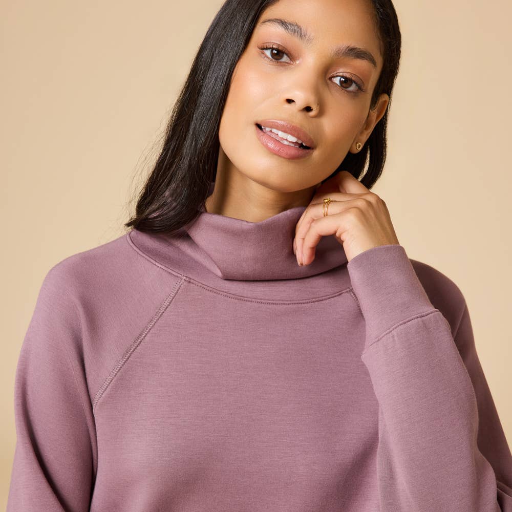 Softies - Wholesale Lounge Set - Women's - Athleisure DreamTech Mock Neck with Pleat Pant for Women2