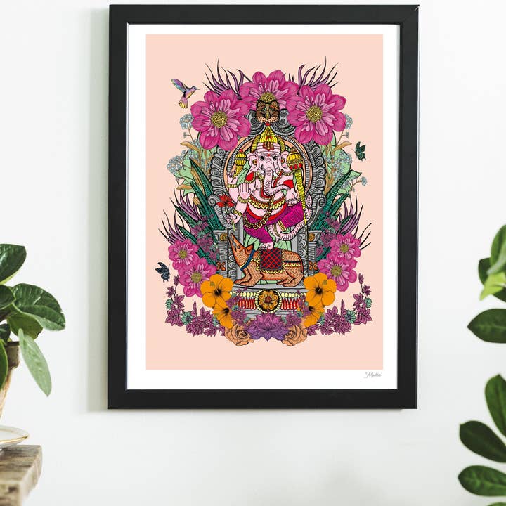Ganesha Indian Goddess God Hindu Yoga Colour Art Poster for wholesale by Msdre