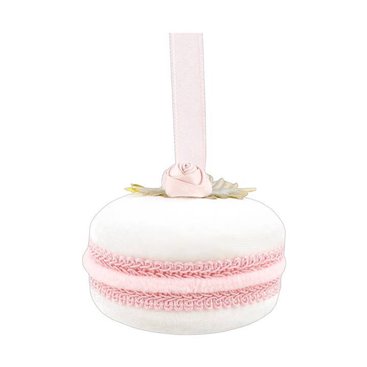 Ornement macaron blanc de 4 pouces pour la vente par December Diamonds
