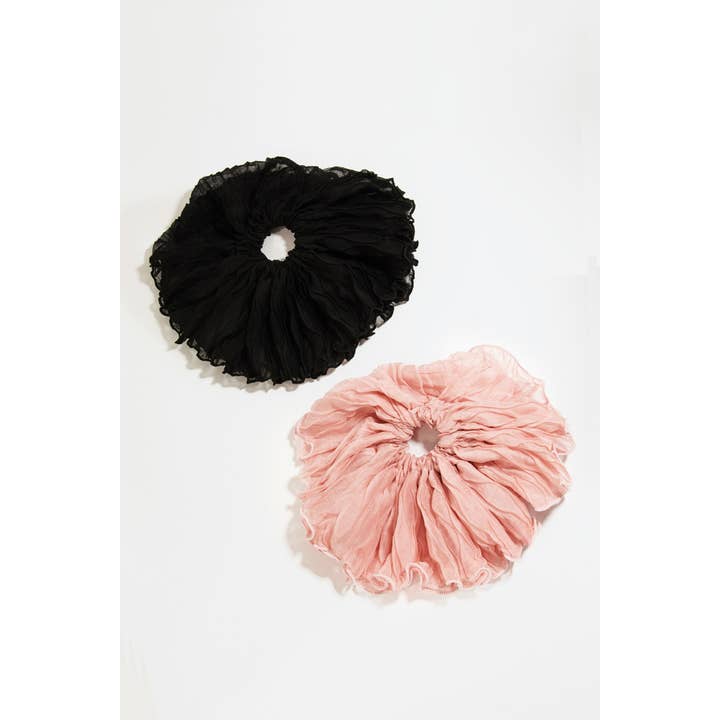 Fluffy Two Piece Scrunchie Set for wholesale by Collections by Fame Accessories