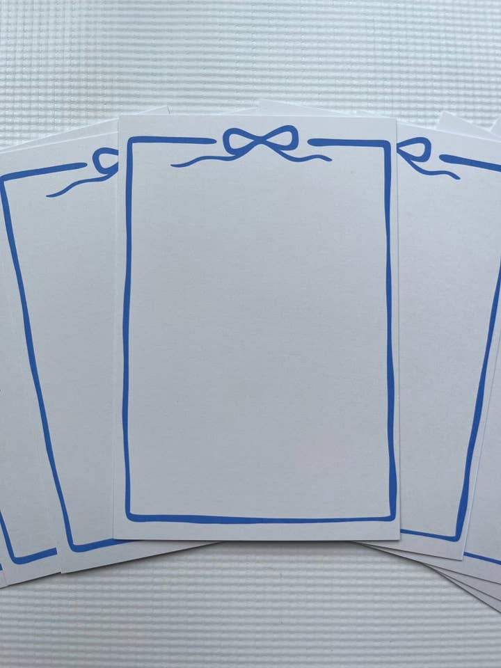 Cartes postales avec nœud bleu (paquet de 8) pour la vente par Designsbyrandaco