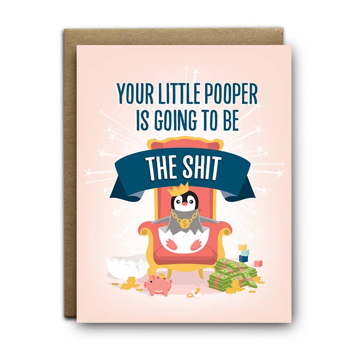 Little Pooper, The Shit Baby Greeting Card for wholesale by I'll Know It When I See It