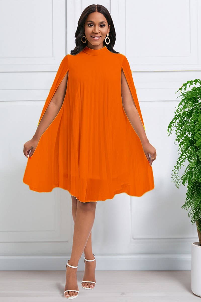 NINEXIS - Wholesale Dress - Women's - CWDSD3577_PLUS SIZE PULLOVER CAPE SHORT DRESS8