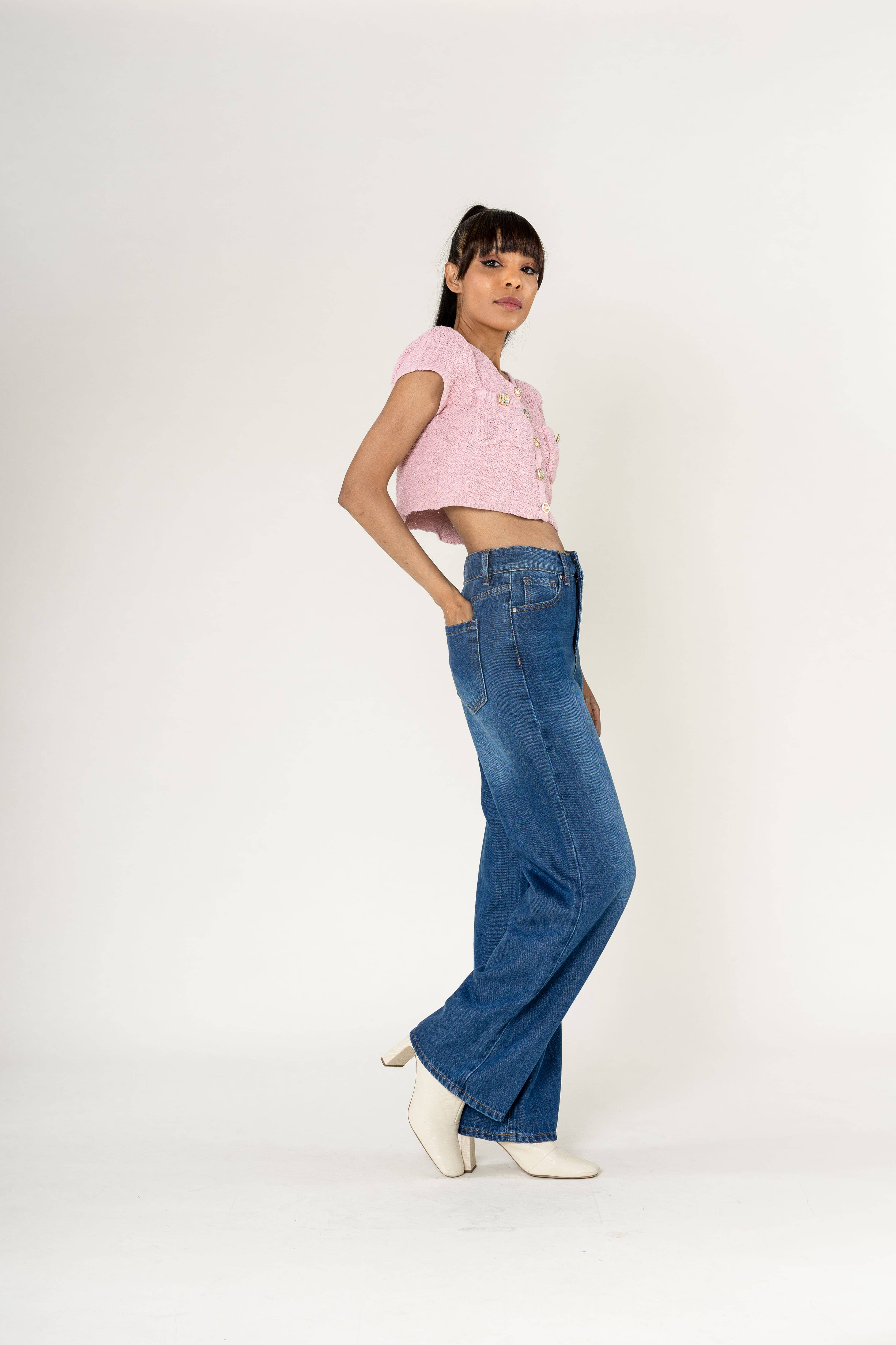 Nina Carter - Wholesale Jeans - Women's - Jean Lyocell Nina Carter large straight high waist T0012