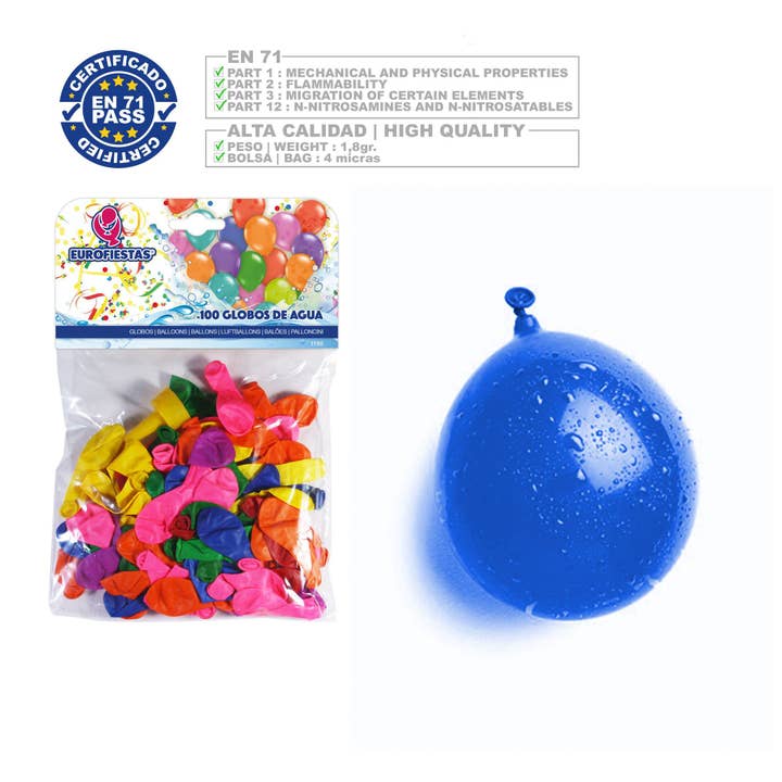 Mis Globos - Vente Ballon - Lot de 100 ballons d'eau
