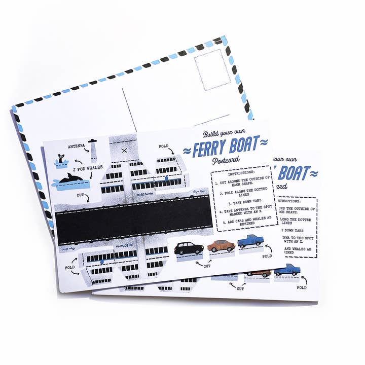 Hissing Mink - Wholesale Postcard - Build Your Own Ferry Boat Postcard