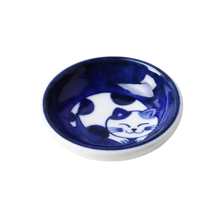 Urban Tokyo - Wholesale Sauce Server - 2.95"D Neko Tamazara Cat Design Sauce Dish JP (20/240)
