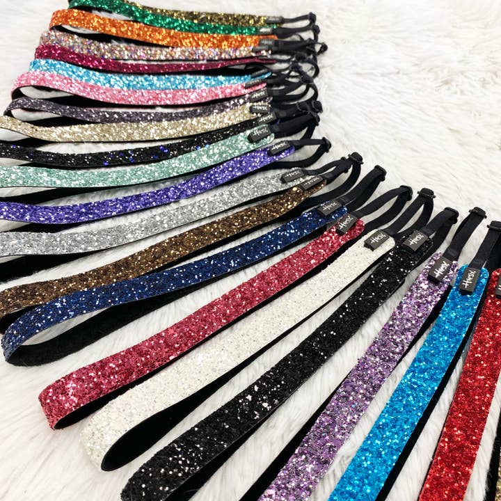 Hipsy Adjustable No Slip Skinny Bling Glitter Headband for wholesale by Hipsy