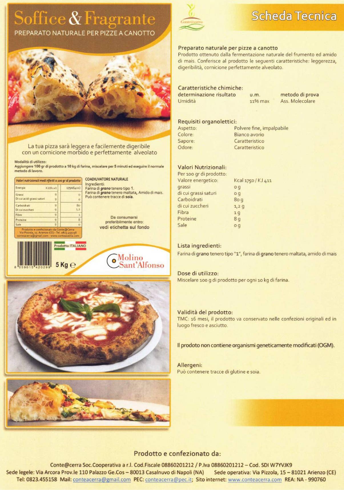 Molino Sant'Alfonso - Wholesale Bread Mix - Sofice&Fragrant - NATURAL PREPARATION FOR PIZZAS.1