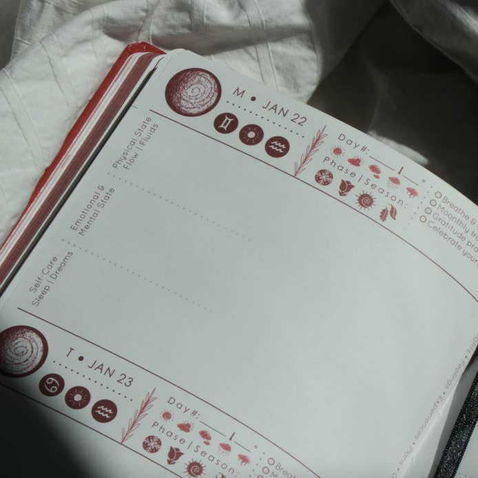 Cyclical Roots by Rachael Amber - Venta al por mayor Diario/agenda - Cycles Journal® 2025: planificador de seguimiento del ciclo menstrual y lunar