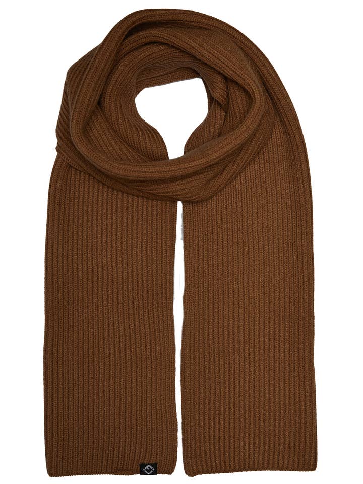 Ribbed Knit Scarf - Brown for wholesale by Funky Junque