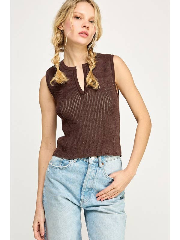 Miss Love - Wholesale Tank Top - Women's - SUPER STRETCHY SOFT RIBBED SWEATER TANK TOP