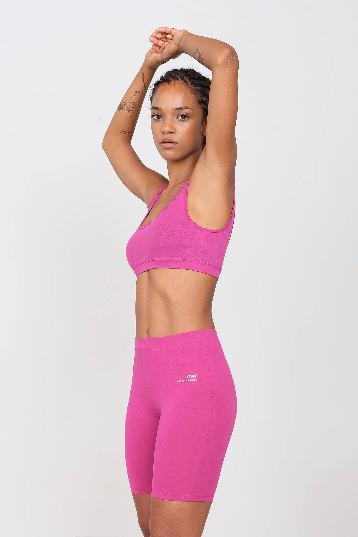 Fuchsia Active Bikers Set and Top sporty for wholesale on Faire0