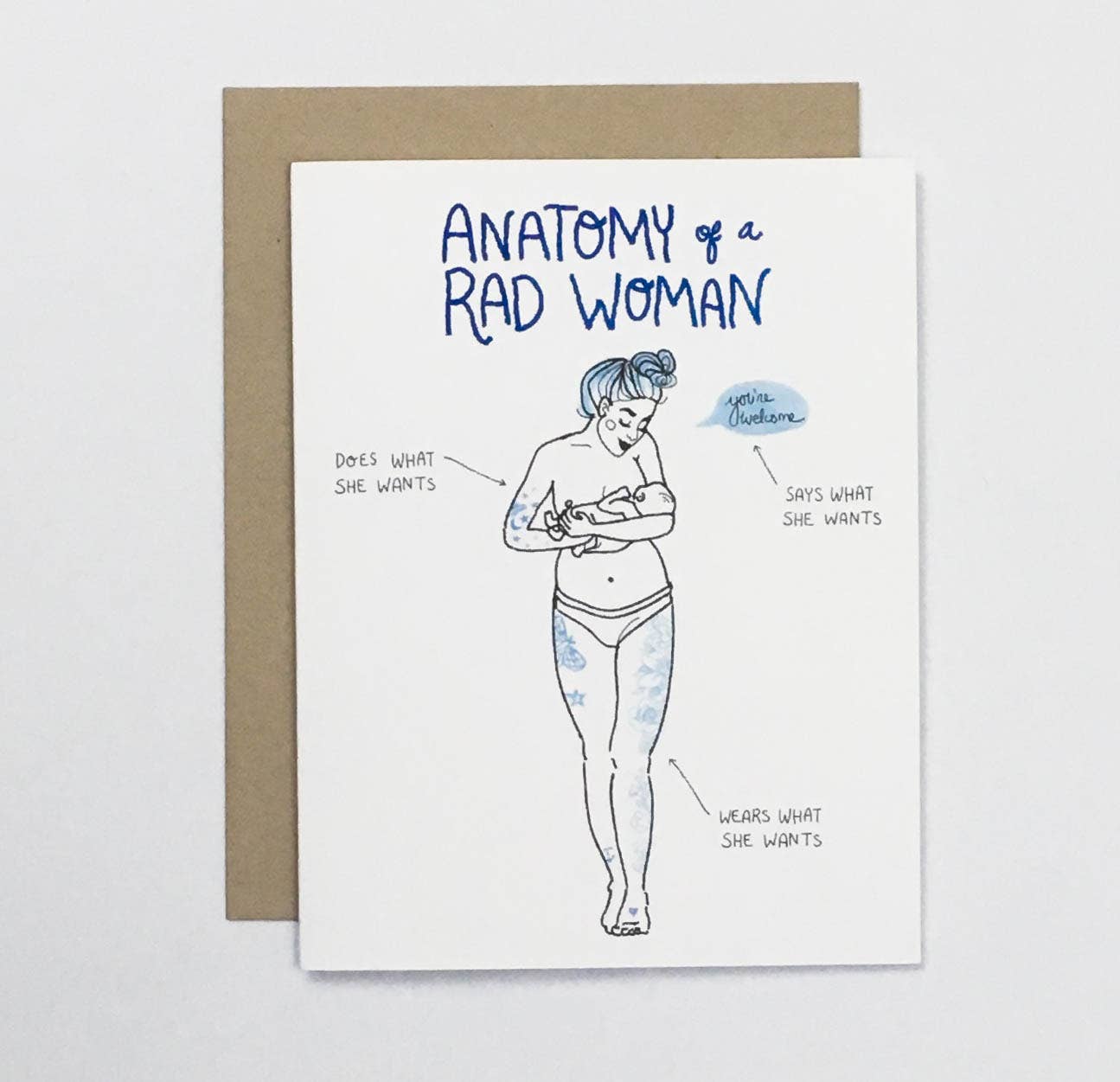 Wild Optimist - Wholesale Everyday Greeting Card - Anatomy of a Rad Woman Card1