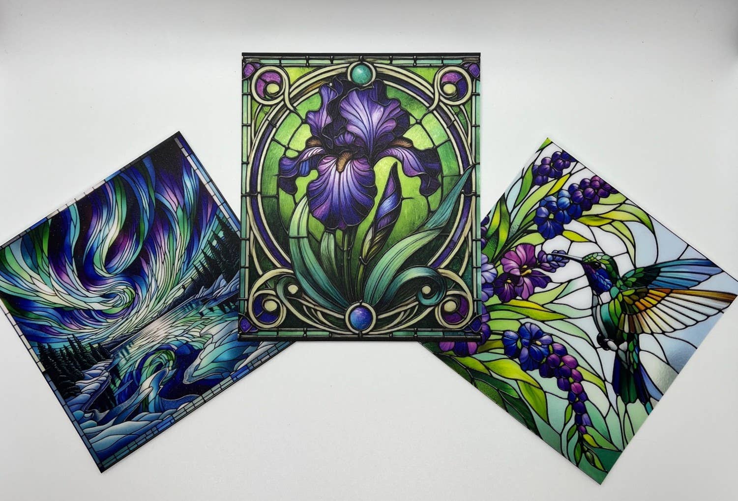 Cosmic Artware - Venta al por mayor Atrapasoles - Adhesivo de vinilo para vitrales, diseño de colibrí y Foxgloves5