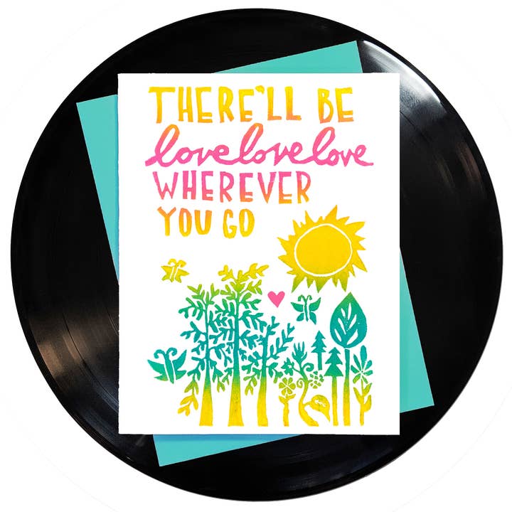 Es wird Liebe Liebe Liebe Liebe Wherever You Go Grußkarte für den Großhandel von Foreignspell