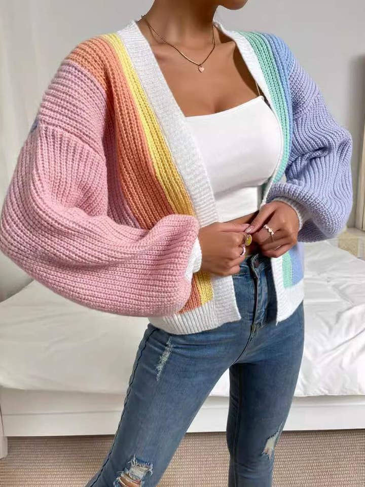 Fashion Combination - Wholesale Knit Sweater - Women's - temperament knitted cardigan lazy sweater6