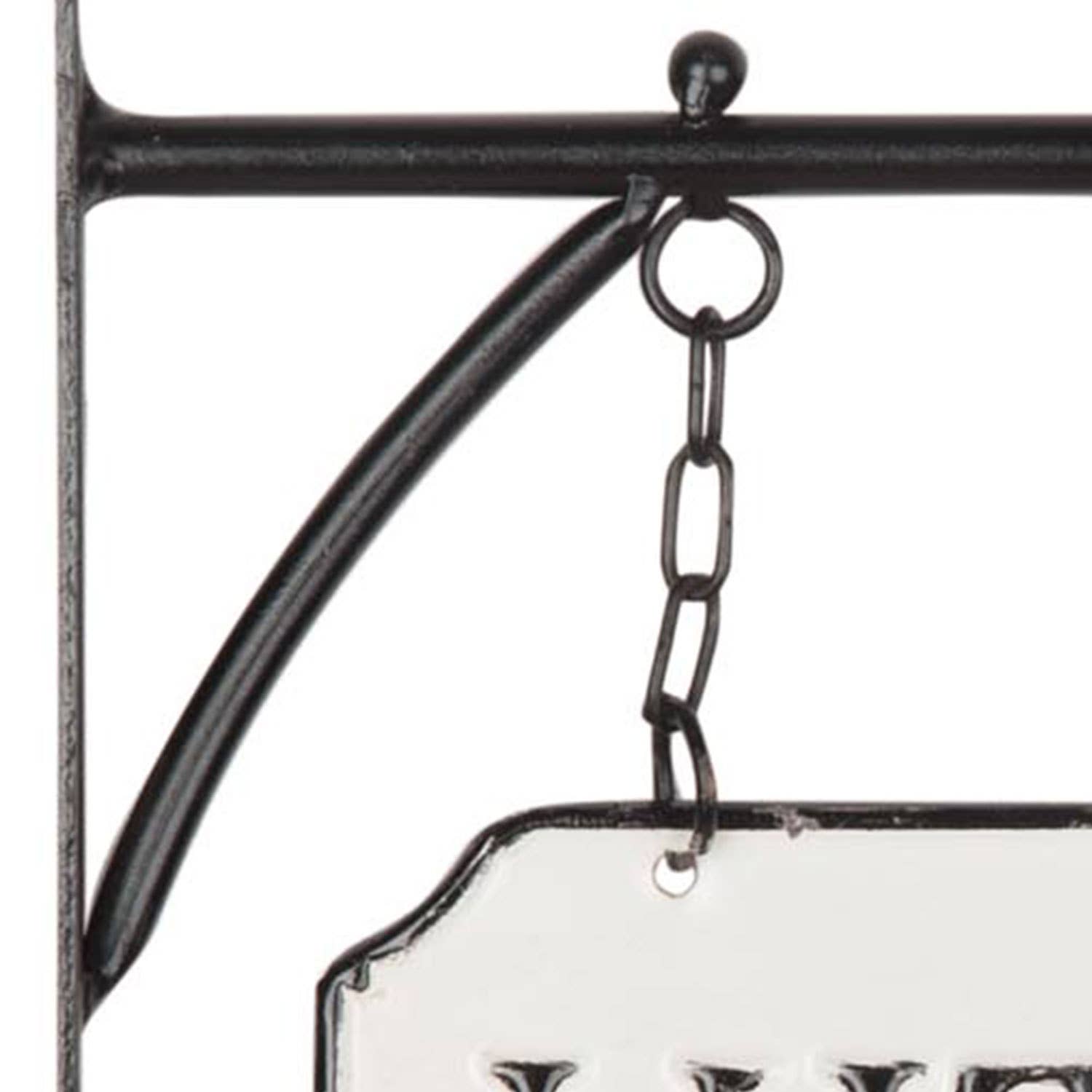 Foreside Home & Garden - Wholesale Sign - White Black Farmhouse Enamel Kitchen Wall Sign on Hanger2