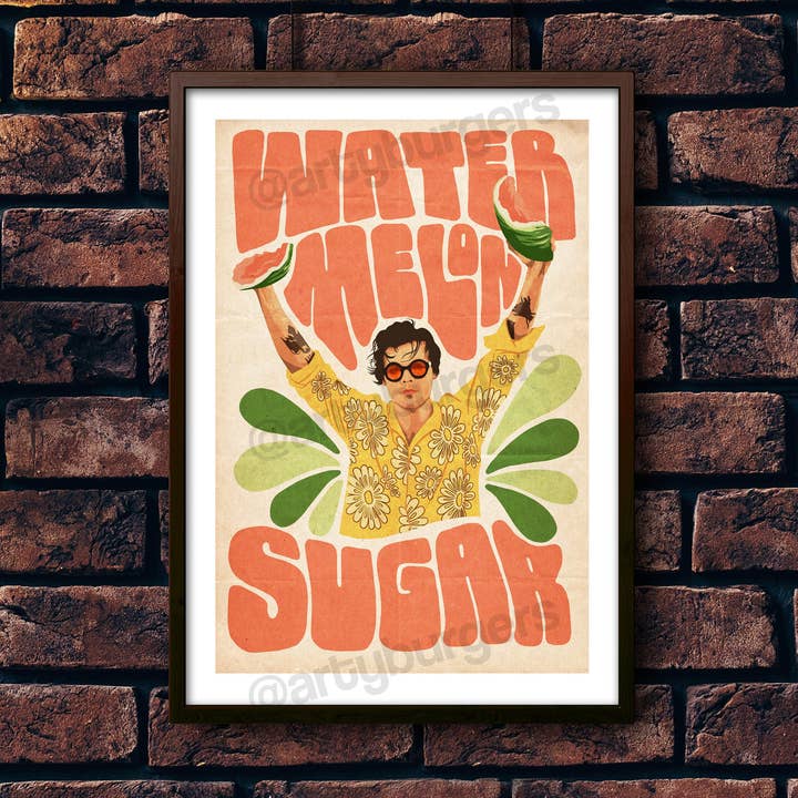 ArtyBurgers - Venta al por mayor Ilustración - Lámina artística con letras de rock indie inspiradas en Watermelon Sugar0