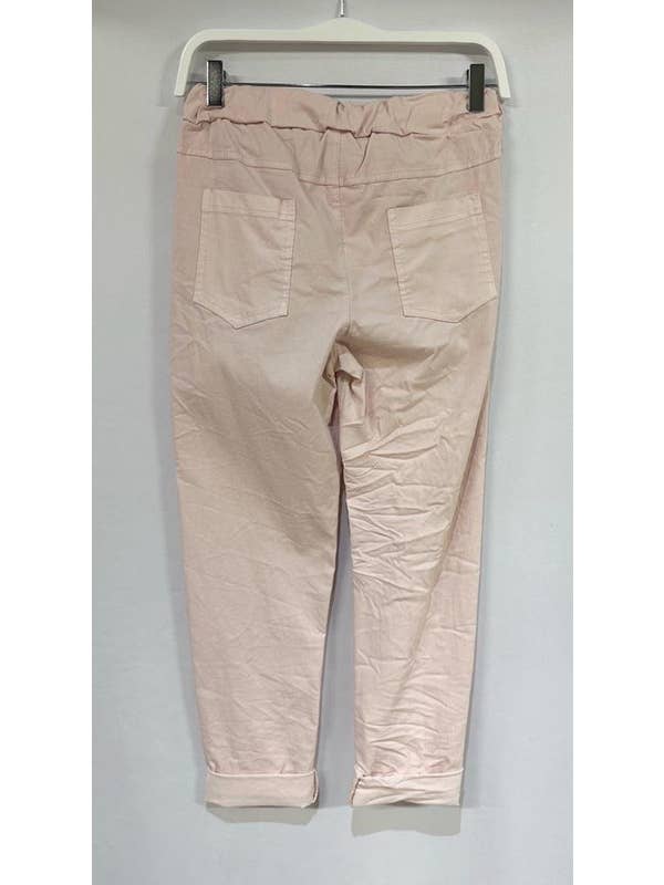 VENTI6 – Großhandel Hose – Damen – SOLIDE KNITTERFALTEN-JOGGER MIT KORDELZUG (50060)23