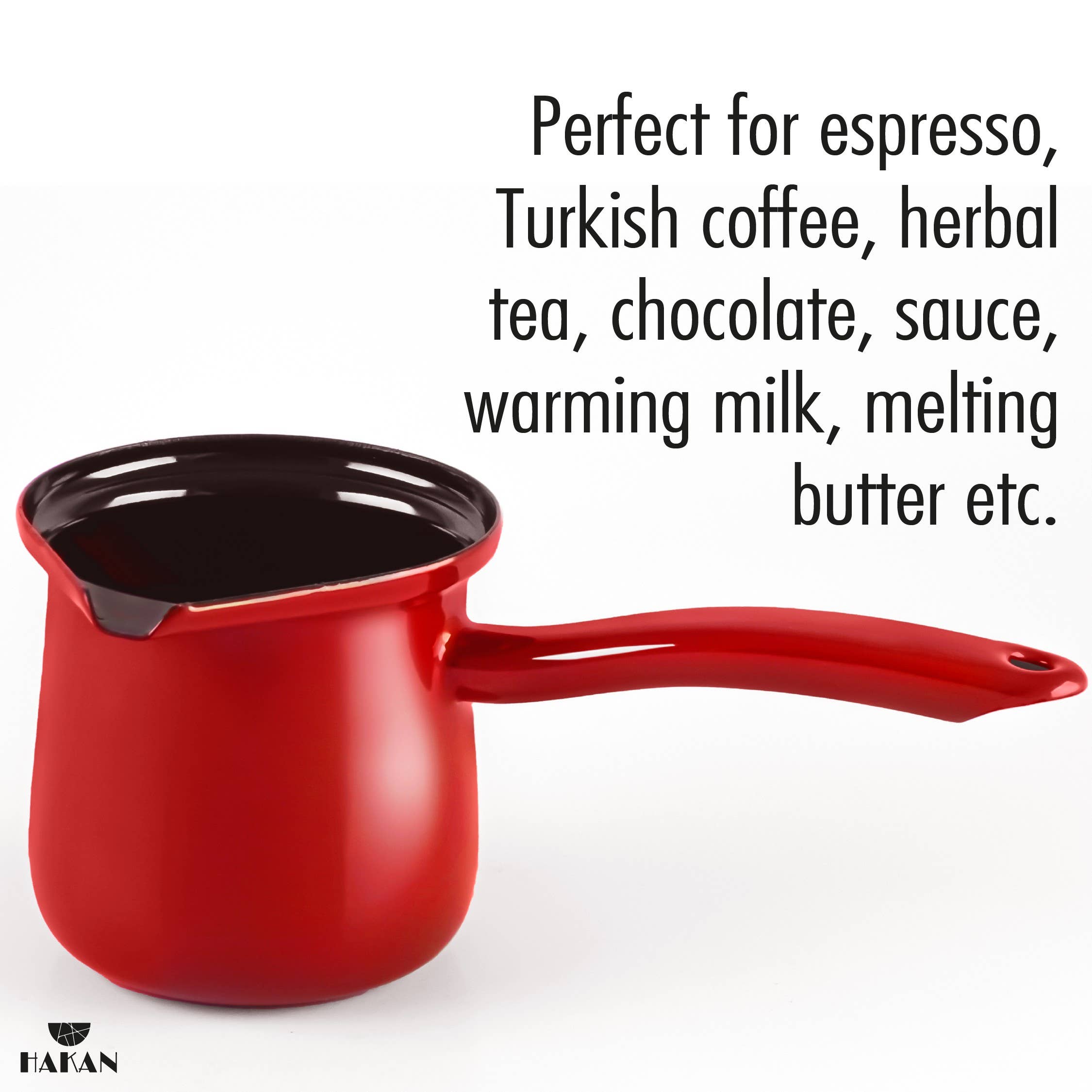 Hakan - Vendita all'ingrosso Tazza - Caffettiera smaltata Hakan rossa 1000 cc (33,8 oz) Jumbo per piani cottura6
