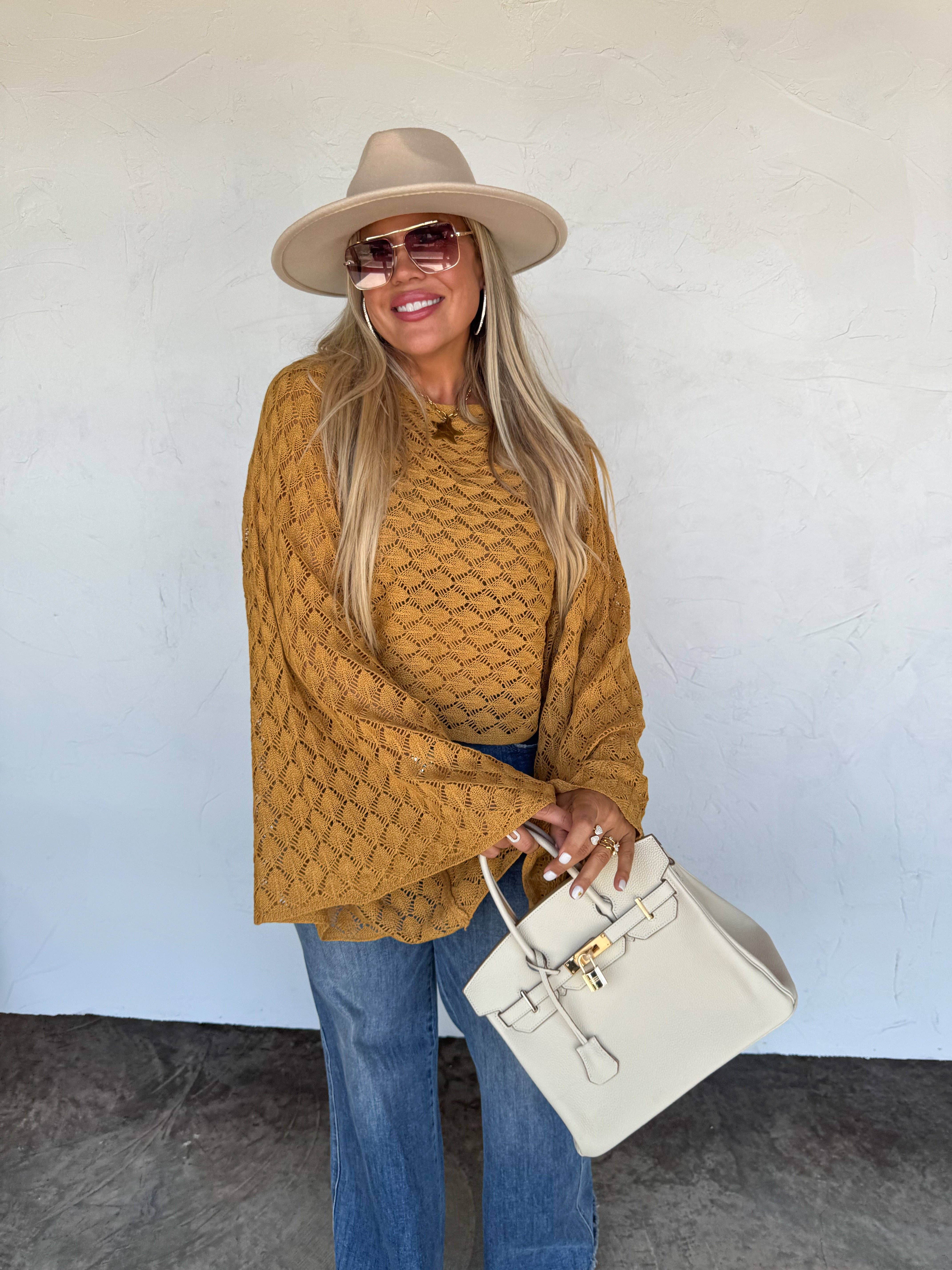 BLAKELEY - Vente Haut en maille – femme - TOP À MANCHES ÉVASÉES ESPRIT LIBRE COULEURS D'AUTOMNE5