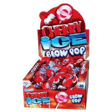 Long Island Candy Factory - Wholesale Lollipop - Charms Cherry Ice Blow Pops 48 Count