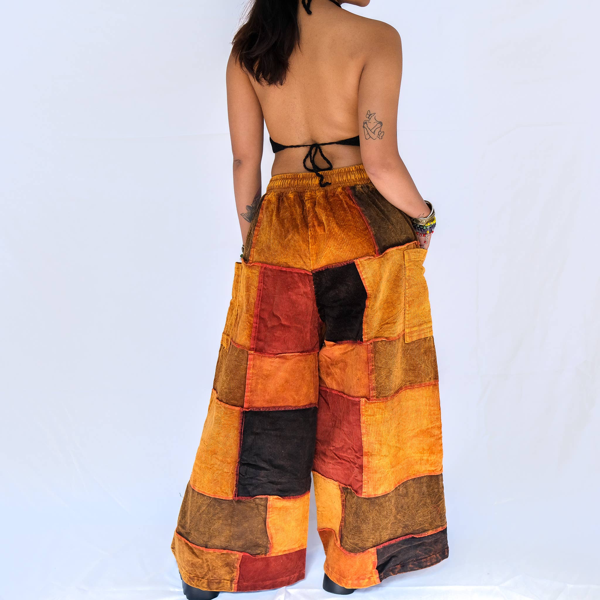 Karma Nepal Crafts - Wholesale Pants - Women's - Patchwork Corduroy Wide Leg Pants11