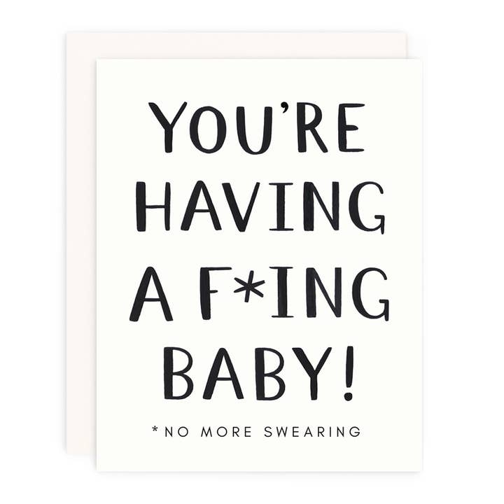 Girl w/ Knife - Wholesale Baby Card - No More Swearing Greeting Card