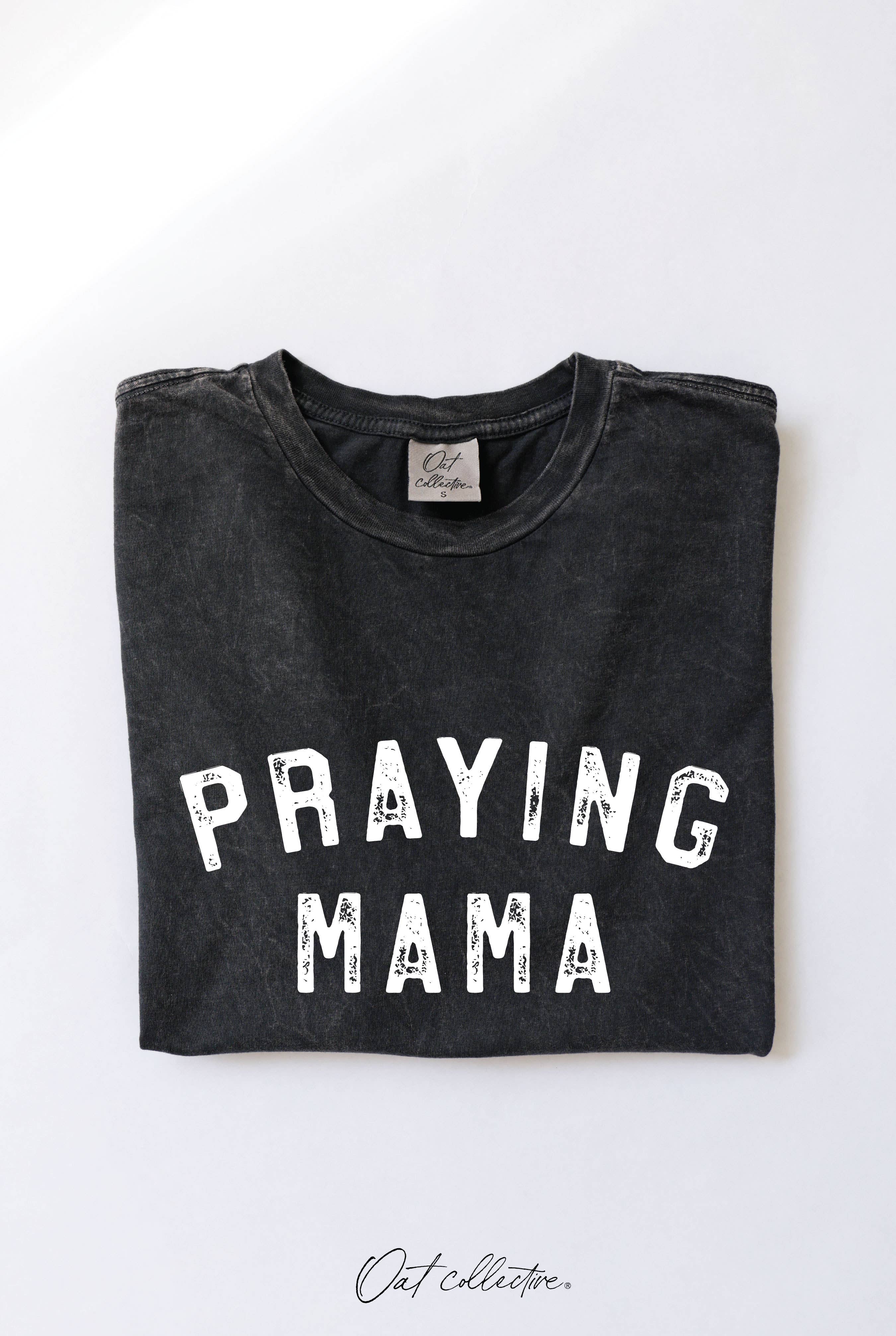 OAT COLLECTIVE - Wholesale Screen Printed T-Shirt - Women's - PRAYING MAMA  Mineral Graphic Top4