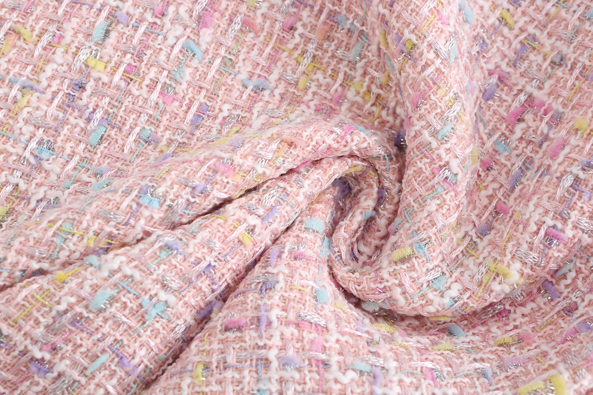 Cream SET003 Co-ord Set Women 3 Pieces Pink Tweed Skirt Set for wholesale on Faire7