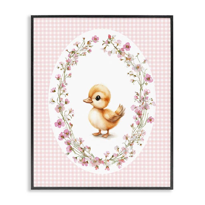 Caneton en Vichy Printanier - Art Mural Encadré pour la vente par Stupell Industries