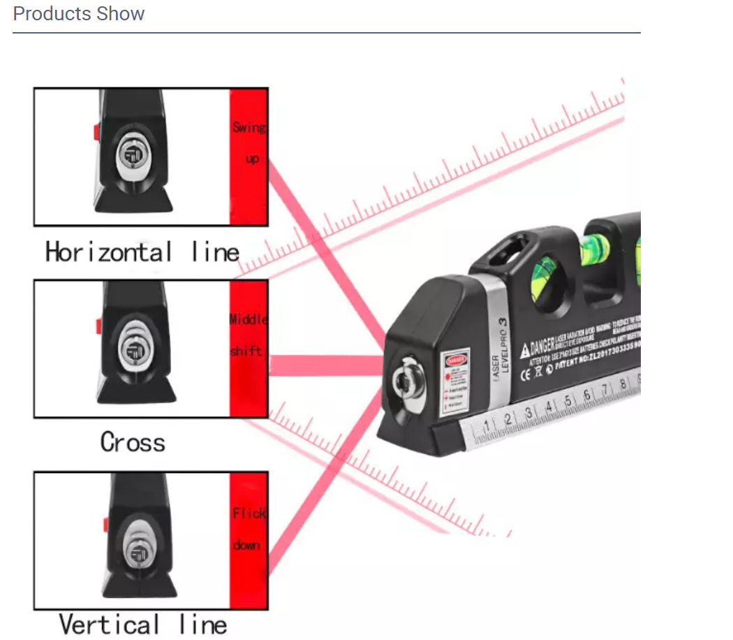 VIGOR – Fita métrica por atacado – Nível de medição a laser infravermelho de alta qualidade Laser03 multi-função magnético (Pacote de 10)8