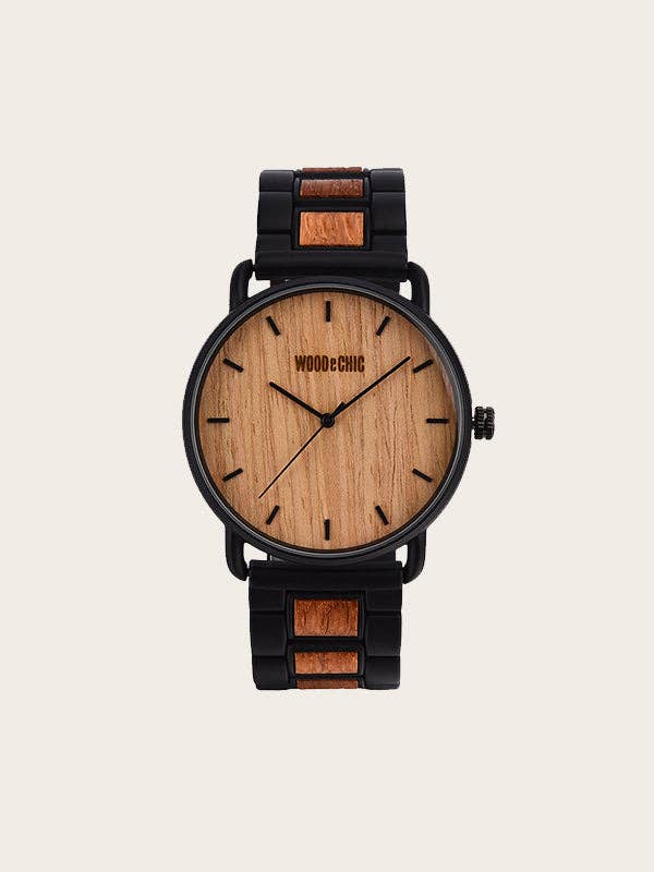 Wood&Chic – wholesale Armbandsur - Herr – Mäns trä kvarts klocka - Rambutan2