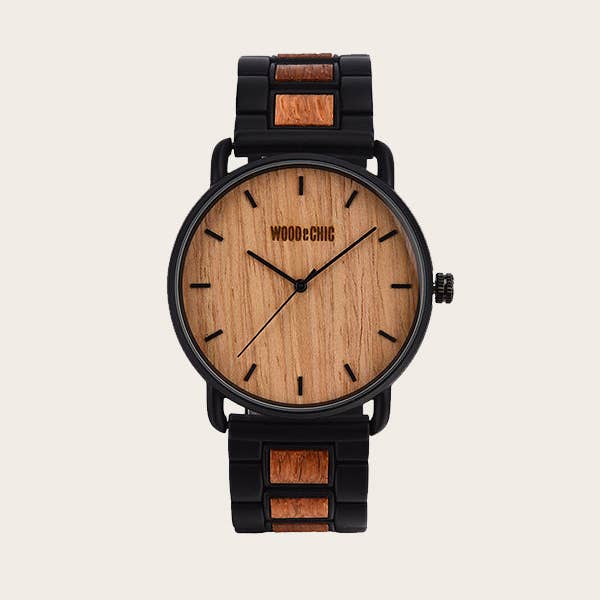 Wood&Chic – wholesale Armbandsur - Herr – Mäns trä kvarts klocka - Rambutan2