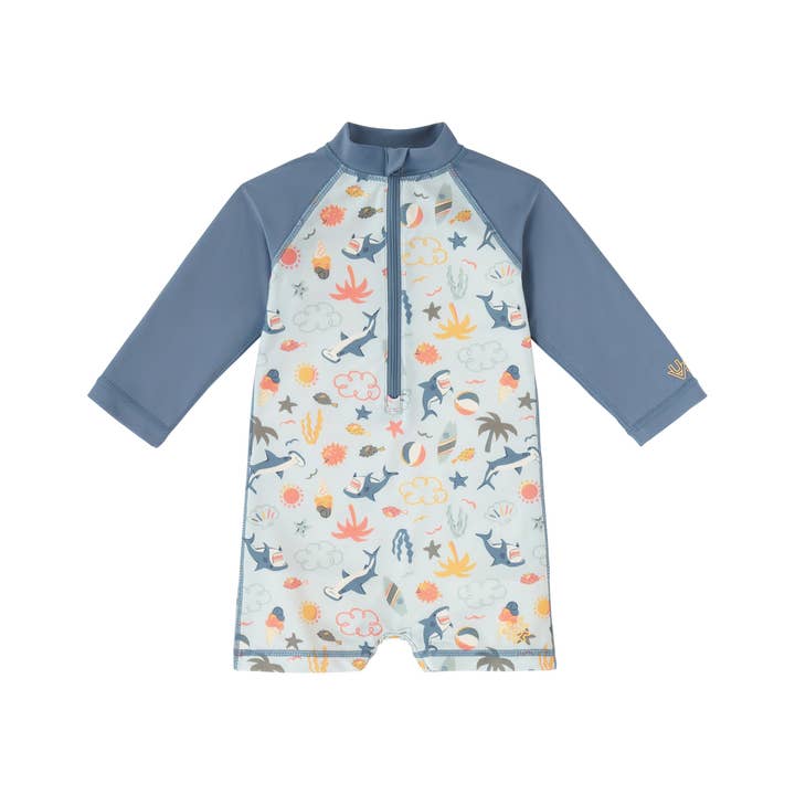 UV Skinz - Wholesale One Piece Swimsuit - Baby - Baby Boy's Long Sleeve Swim Romper13