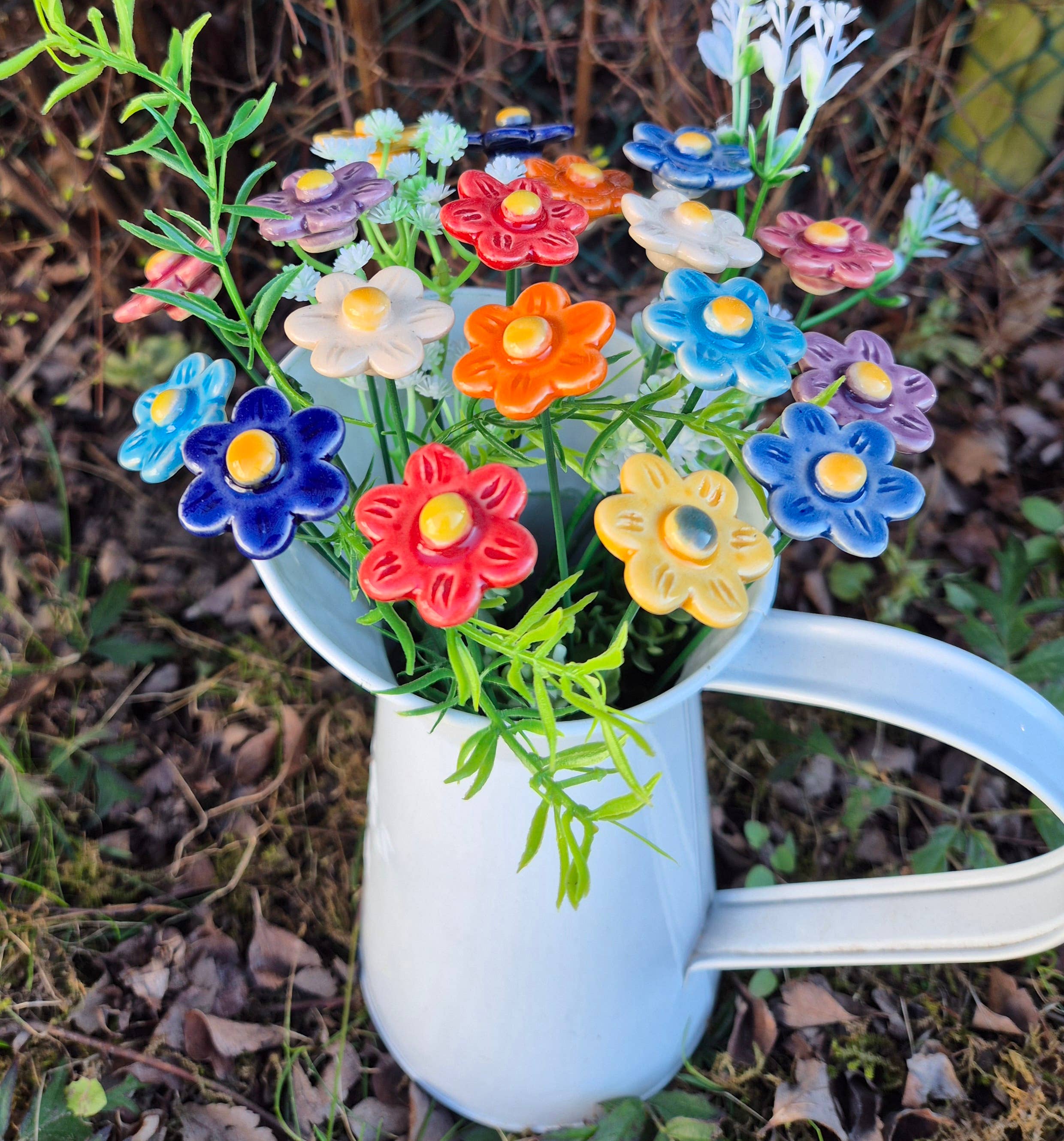 Pannonhem AB. - Wholesale Garden/Lawn Stake - Ceramic Strawberry Blossom,Plant stake