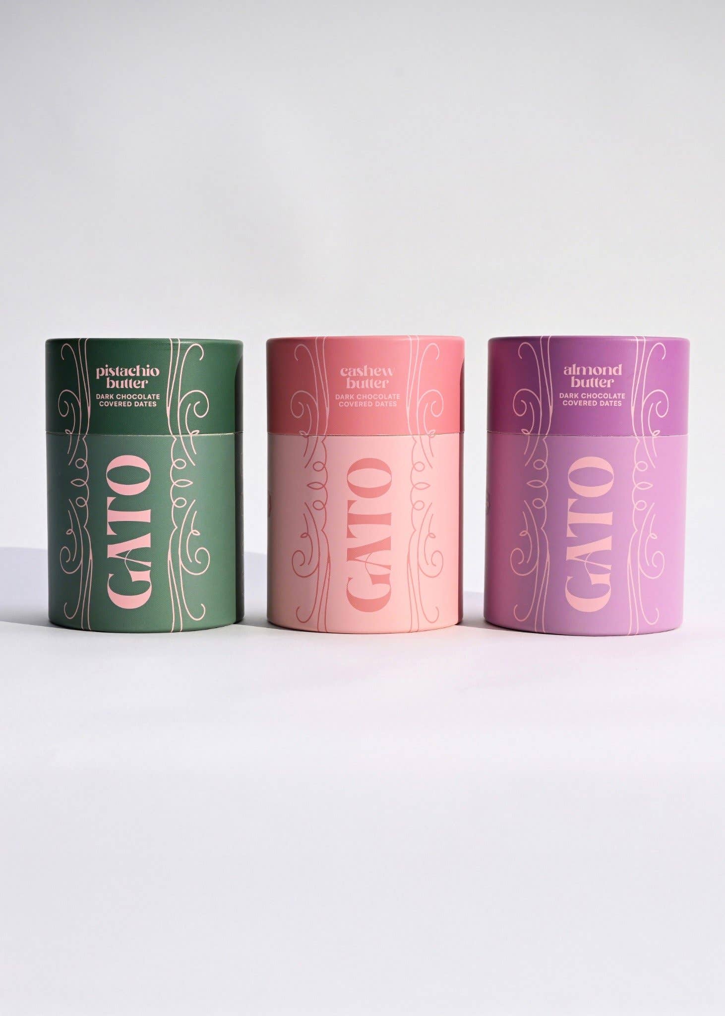 Gato Dates - Wholesale Chocolate Covered Sweets - Chocolate Covered Dates with Almond Butter (x6 per tube)2