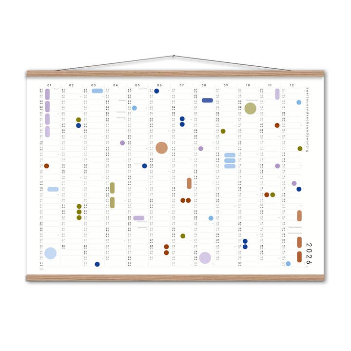 SANS.design - Wholesale Calendar - Calendar with adhesive dots 2026 - A2 / A17