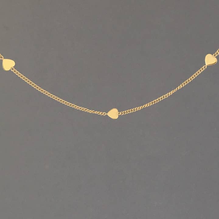 Colar Heart Chain Choker Ouro por atacado de Jennifer Shon Jewelry