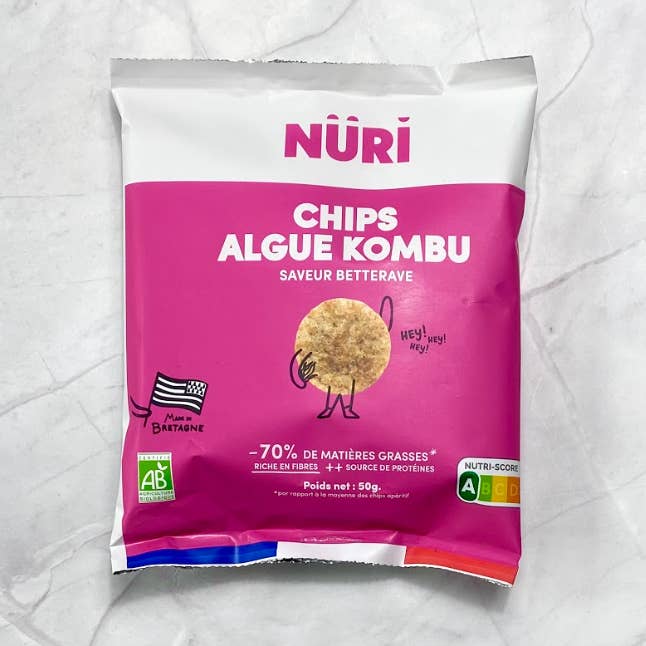 Kombu Seaweed & Beetroot Puffed Chips 50g for wholesale by Nüri
