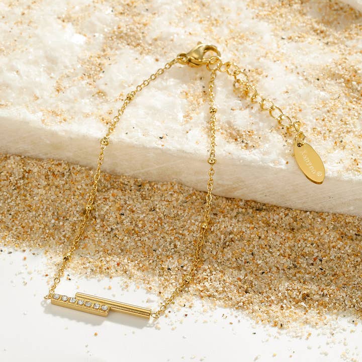 Edelstahl-Armband mit Strasssteinen – BR210193 für den Großhandel von Kapyco