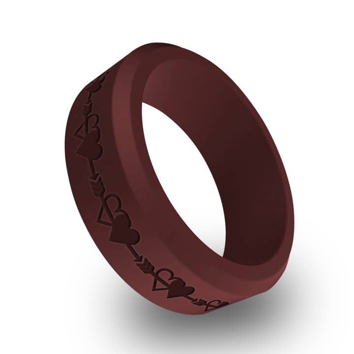 2 Hearts Silicone Beveled Ring for wholesale by Wildfire Ring