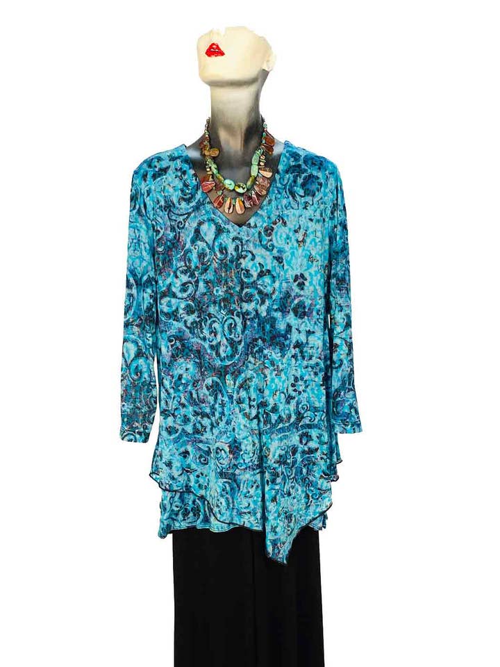"Bhakti" Print Cotton Burnout "Devon" Tunic for wholesale by Tianello