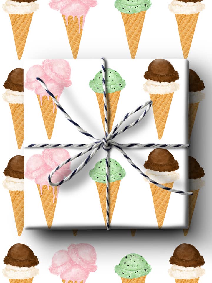 Geschenkpapier für Eiswaffeln für den Großhandel von k.Patricia Designs