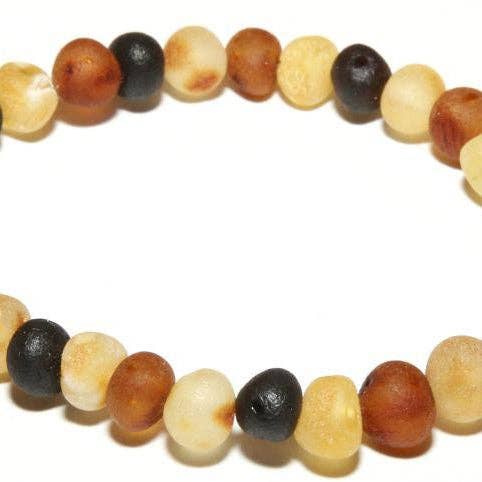 Adult Shingle Raw Mixed Baltic Amber Stretch Bracelet for wholesale by Love Amber x