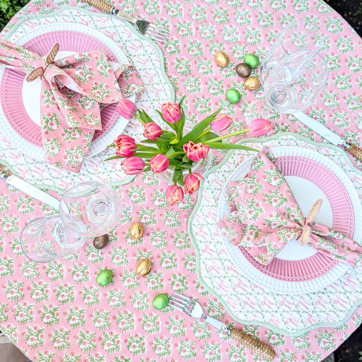 LNH EDIT - Wholesale Tablecloth - Emily Pink Round Tablecloth1